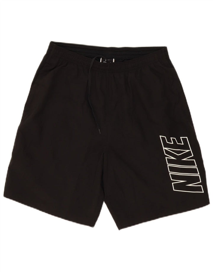NIKE muške Dri Fit grafičke sportske kratke hlače srednje crne boje od poliestera