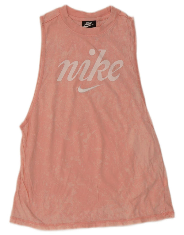 Nike Womens Graphic Vest Top UK 10 Small Pink Tie Dye