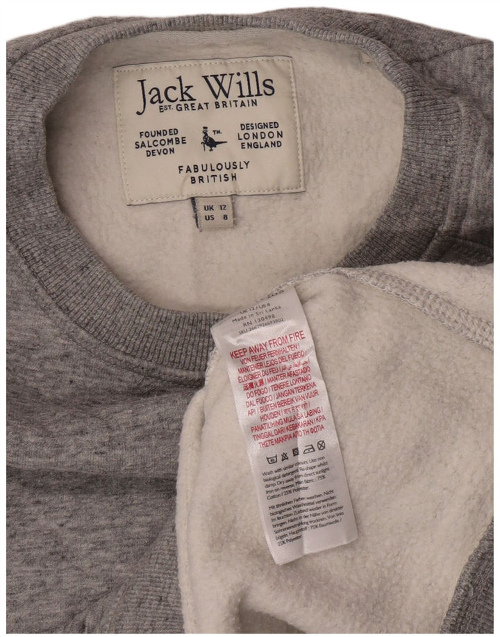 Jack Wills Ženska majica s kratkim rukavima UK 12 Srednje sivi pamuk