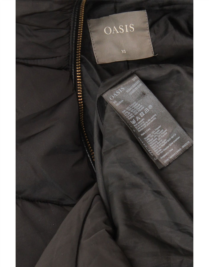 OASIS Womens Oversized Padded Coat UK 6 XS Black Polyester