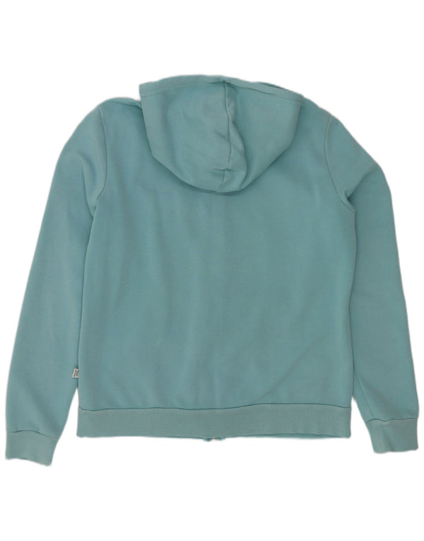 Puma Womens Graphic Zip Hoodie Sweater UK 14 Large Blue