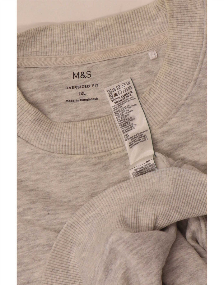 Marks & Spencer muški džemper prekomjerne majice 2XL sivi flekasti pamuk