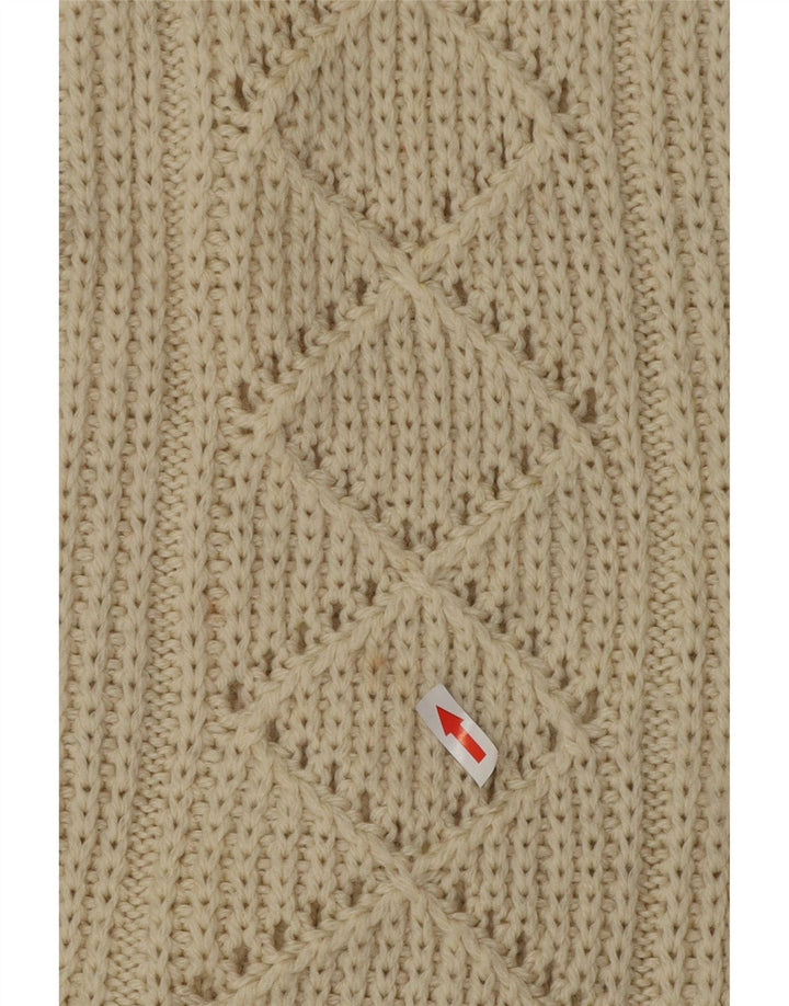 Vintage ženski džemper s veznim izrezom UK 14 Large Off White