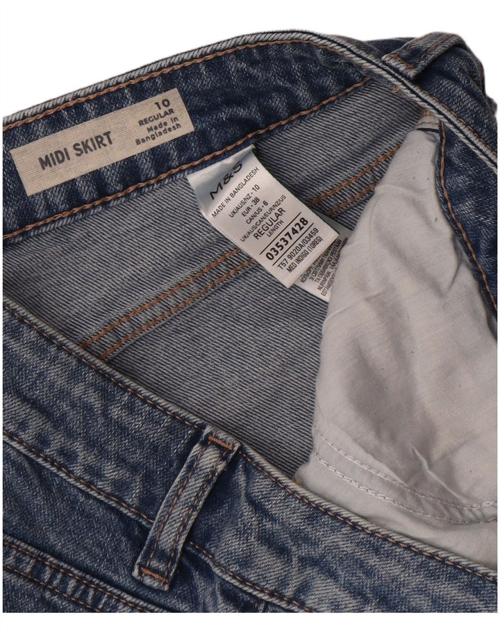 Marks & Spencer ženska obična traper midi suknja UK 10 mala W30 plava