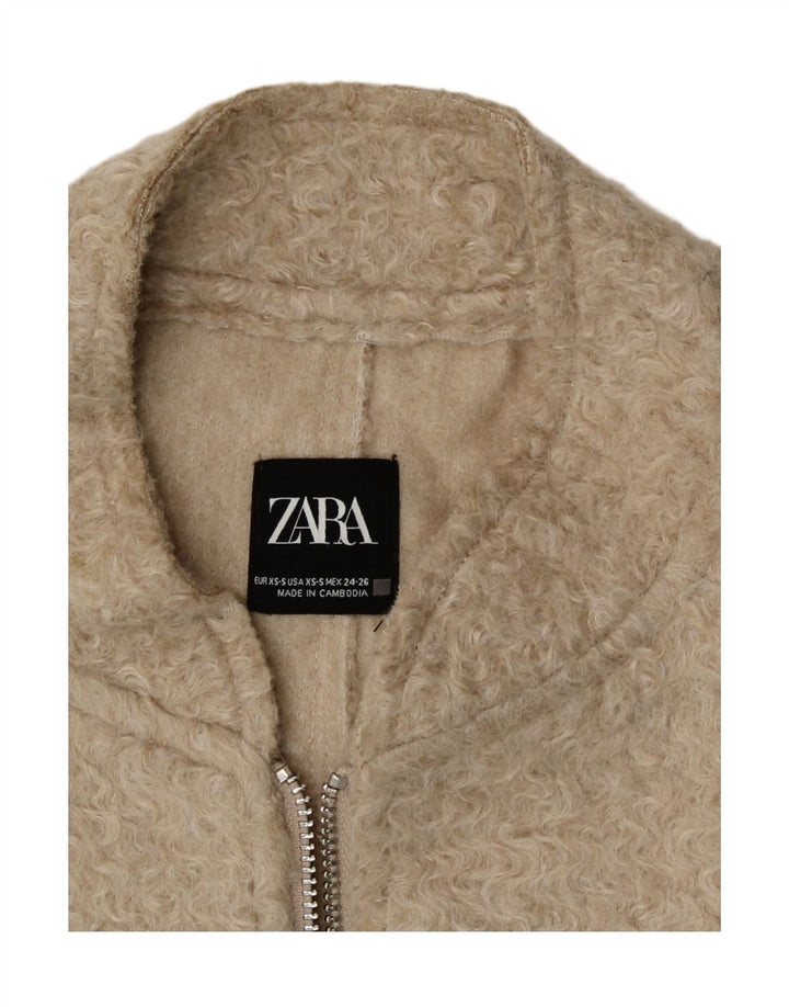 Zara ženska prevelika bomber jakna UK 6 XS bež poliester