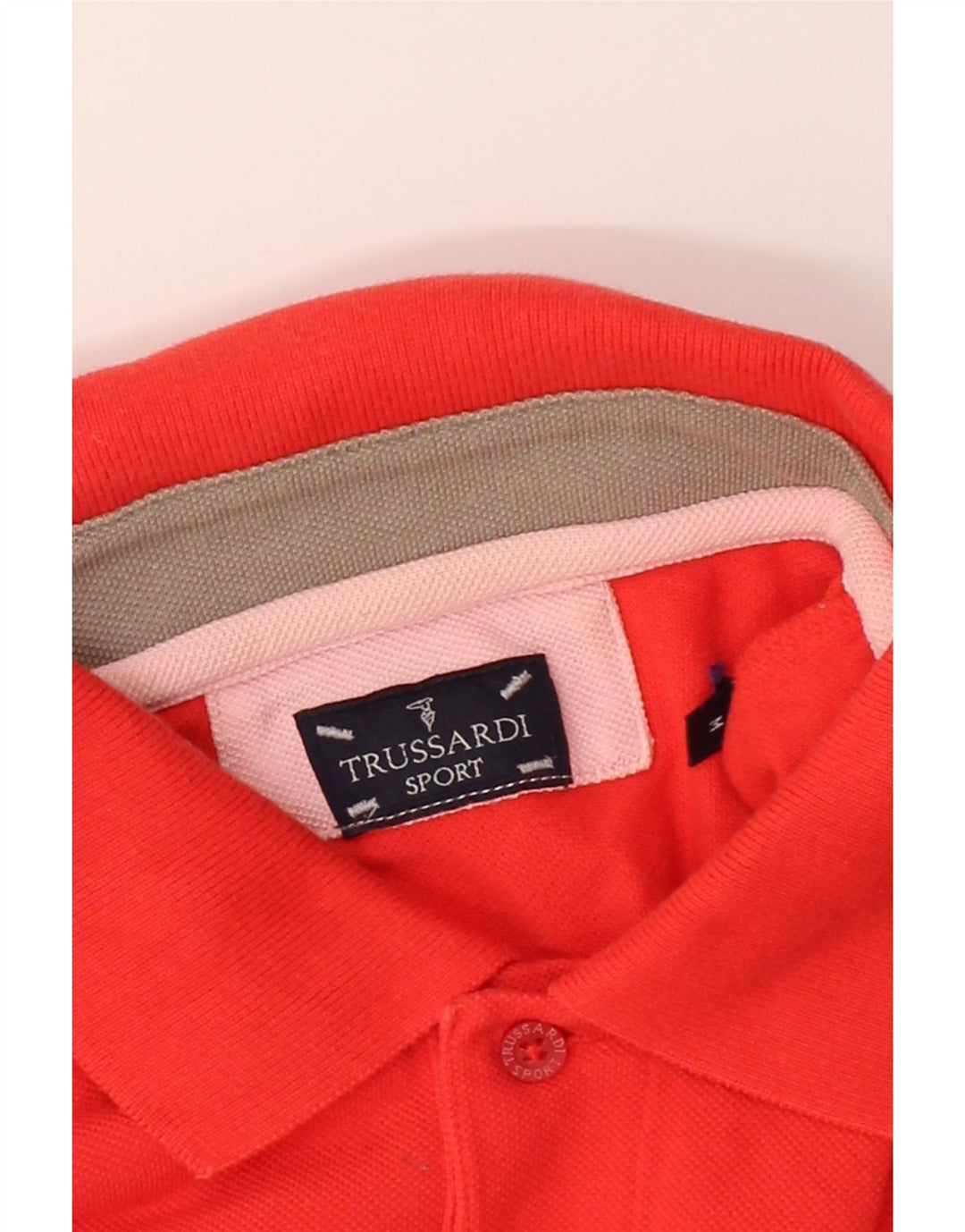 TRUSSARDI Mens Polo Shirt Medium Red Cotton Vintage Trussardi and Second-Hand Trussardi from Messina Hembry 