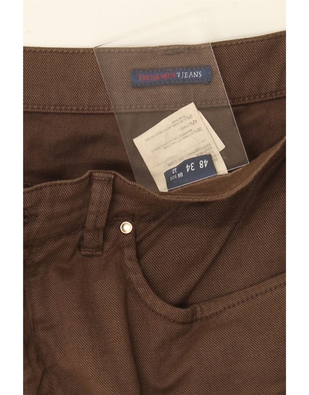 TRUSSARDI Womens Straight Jeans W32 L30 Brown Cotton Vintage Trussardi and Second-Hand Trussardi from Messina Hembry 