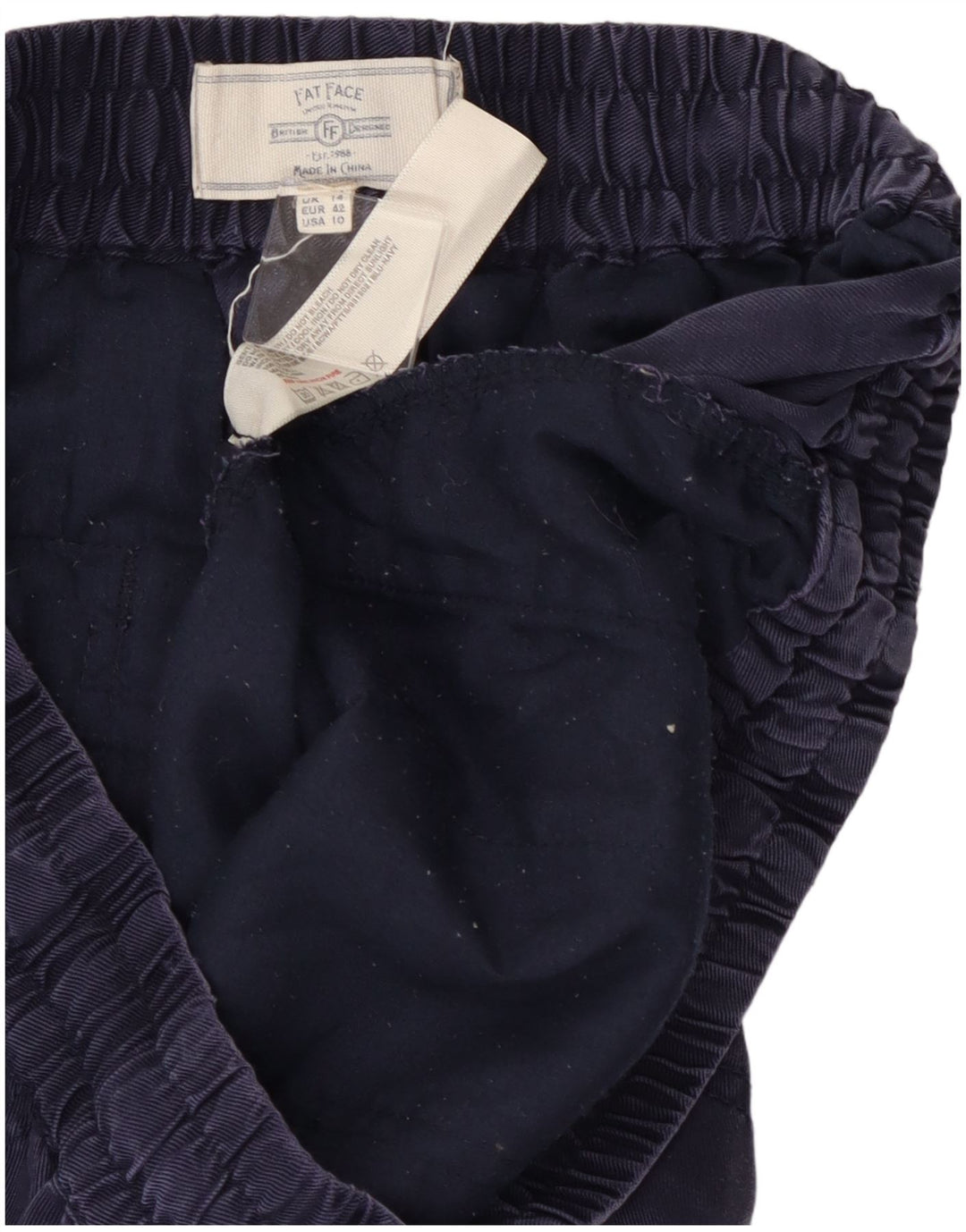 FAT FACE Ženske hlače za trčanje Ležerne hlače UK 14 Large W28 L26 Mornarsko plava