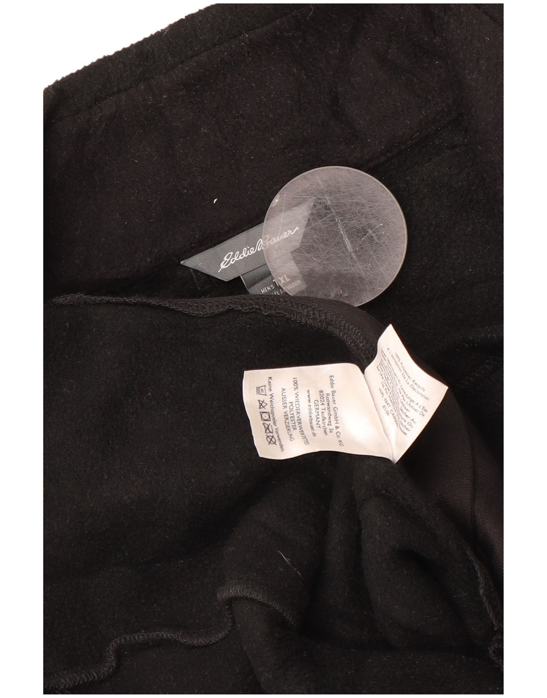 EDDIE BAUER Muška jakna od flisa s visokom postavom UK 42 XL crni poliester