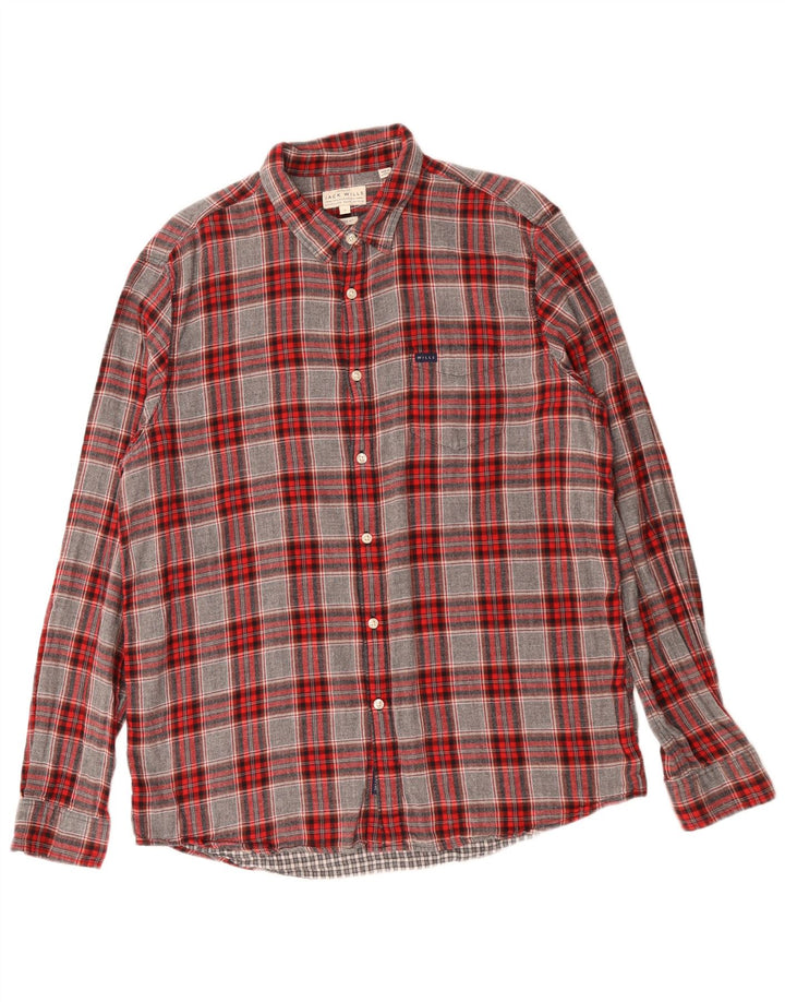 Jack Wills muška flanelska košulja standardnog kroja XL, pamuk u sivom karu
