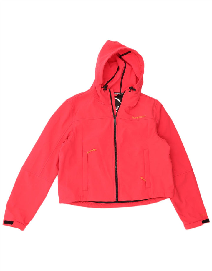 Superdry ženska jakna vjetrovka s kapuljačom UK 16 velika ružičasta poliester