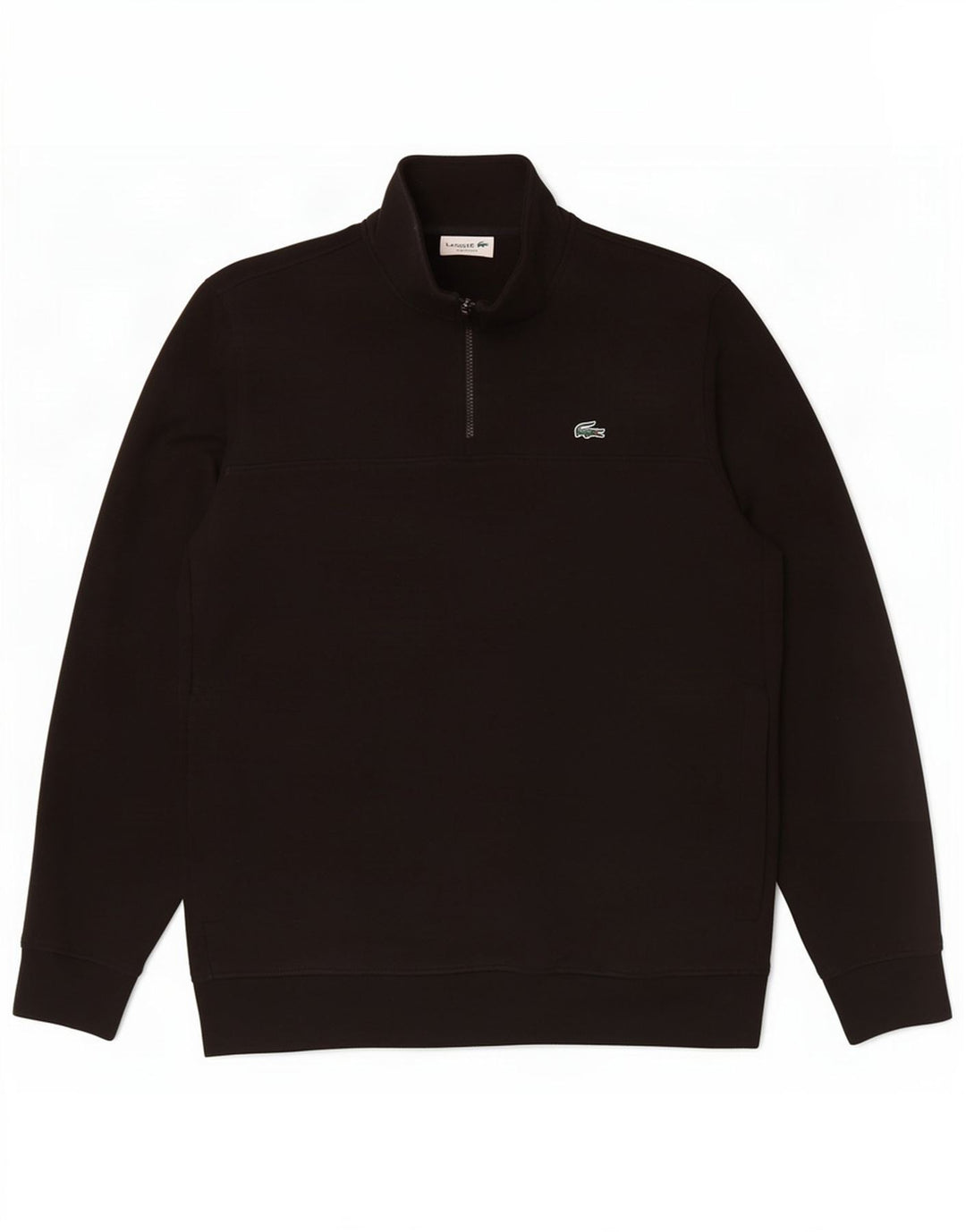Lacoste muška majica s kratkim izrezom s patentnim zatvaračem veličine 5, velika crna