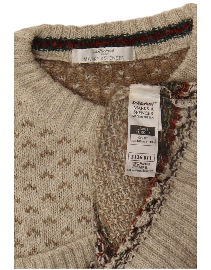 Marks & Spencer muški džemper s okruglim izrezom, veliki bež boje