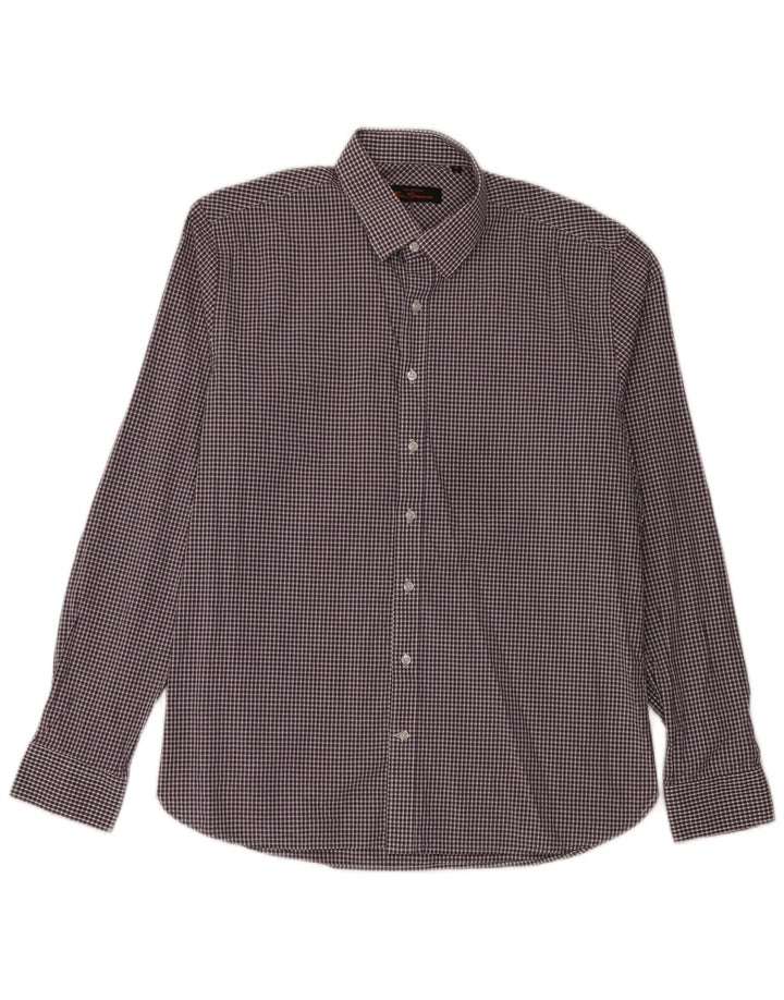 Ben Sherman muška košulja veličine 16 veliki ljubičasti pamuk od ginghama