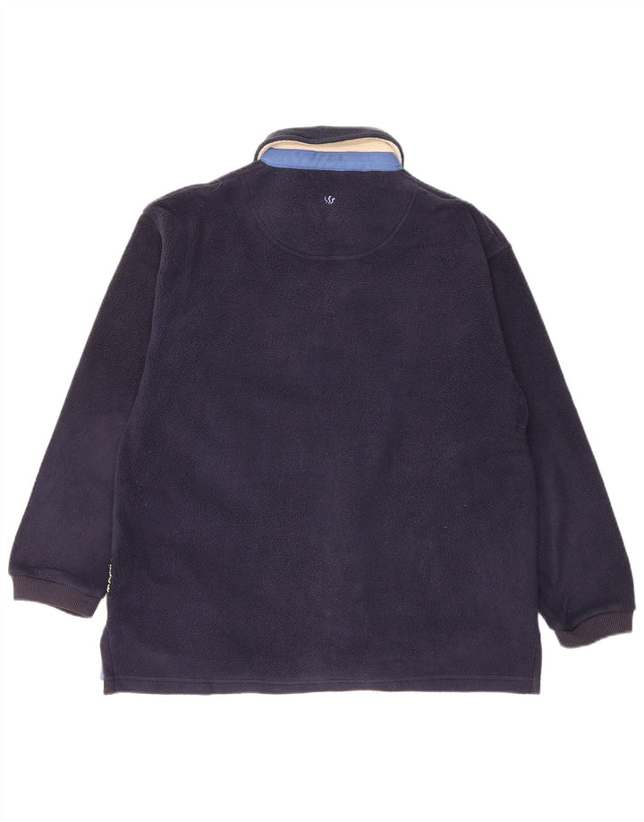 FAT FACE Muški džemper od flisa s polo izrezom Polartec širokog kroja XS tamnoplavi