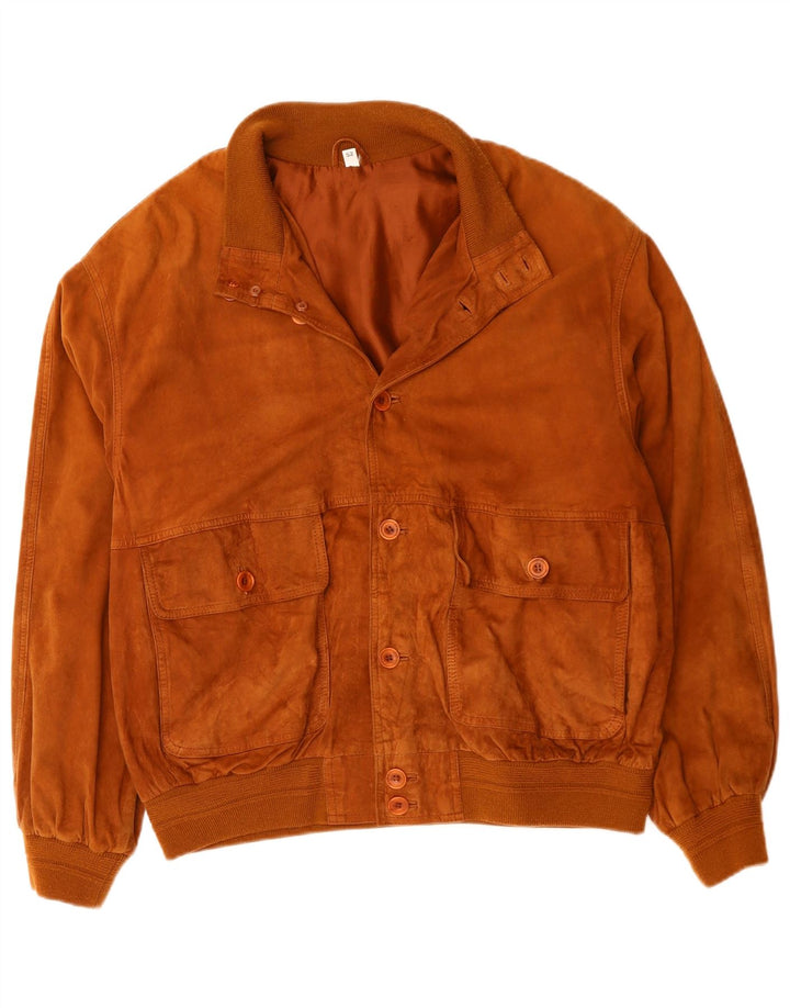 Vintage muška bomber jakna od brušene kože IT 52 XL smeđa koža