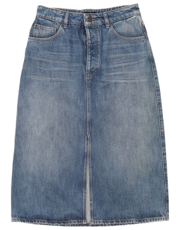 Massimo Dutti Womens High Waist Denim Skirt EU 40 Medium W30  Blue Cotton