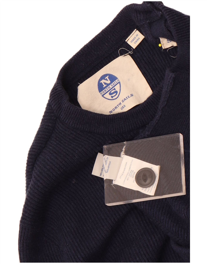 Mali muški džemper s okruglim izrezom North Sails, tamnoplavi pamuk