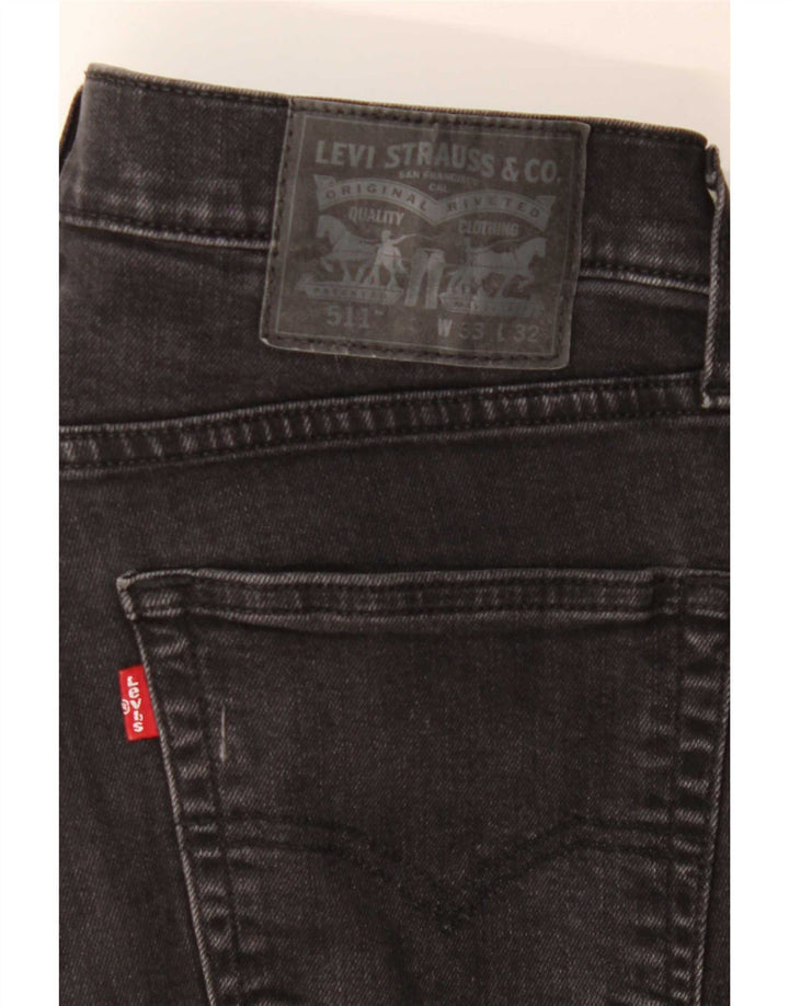 Levi's muške uske traperice W33 L32 crni pamuk
