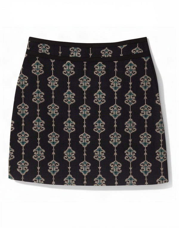 Zara ženska mini suknja XS W24 mornarsko plava paisley poliester