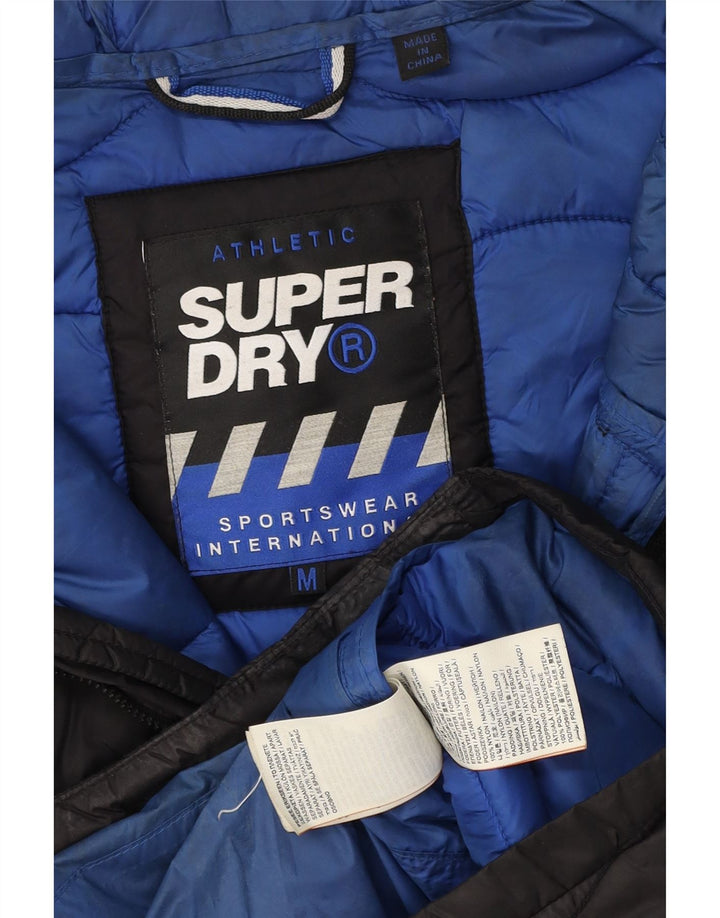 Superdry muška podstavljena jakna s kapuljačom UK 38 Srednje crni najlon