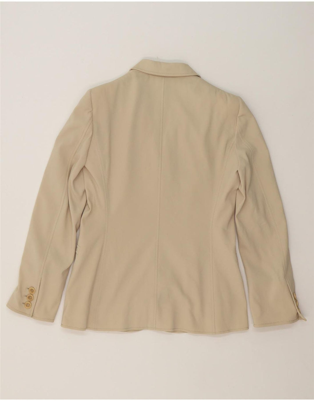 MOSCHINO Womens 3 Button Blazer Jacket UK 12 Medium Beige Acetate Vintage Moschino and Second-Hand Moschino from Messina Hembry 