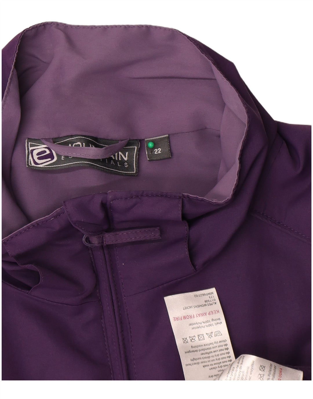 Mountain Essentials ženska jakna vjetrovka UK 22 3XL ljubičasti poliester