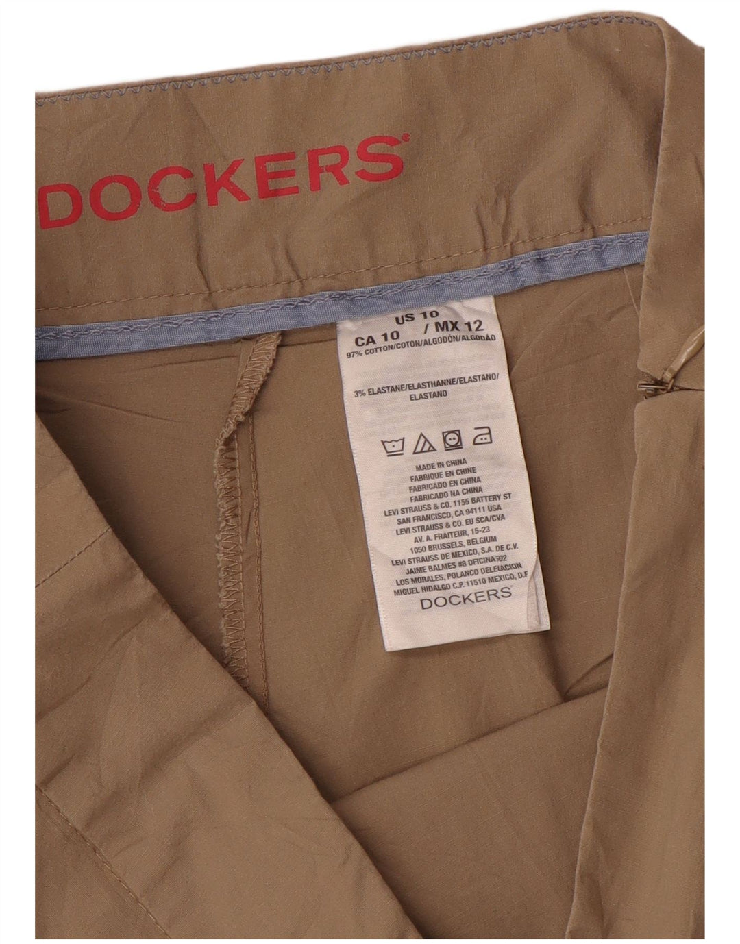 Dockers Ženska kratka majica US 10 Large Beige Cotton