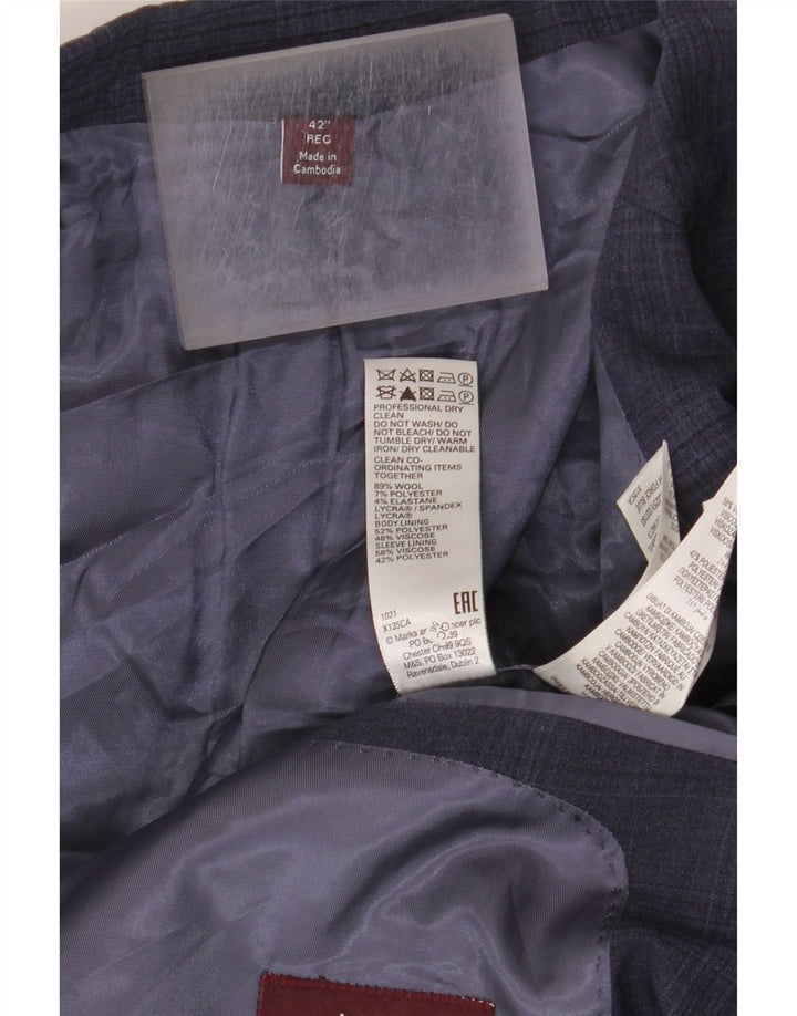 Marks & Spencer muška jakna s 2 gumba UK 42 XL tamnoplavi karirani
