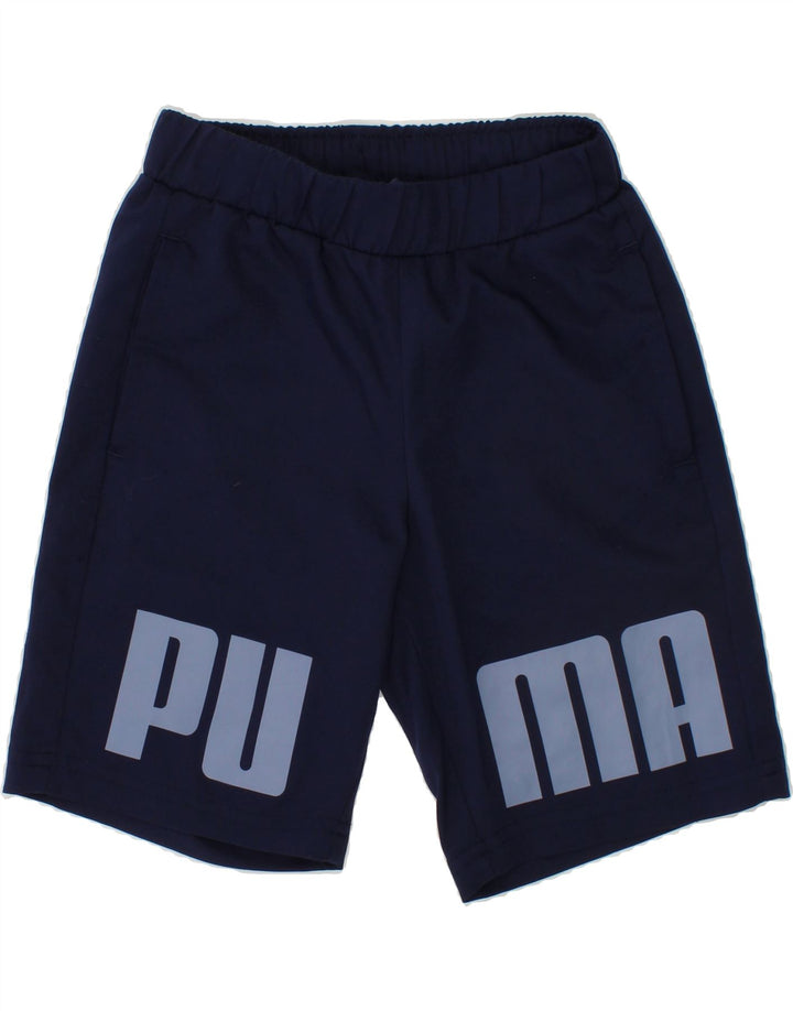 PUMA Boys Graphic Sport Shorts 4-5 Years Navy Blue Polyester Vintage Puma and Second-Hand Puma from Messina Hembry 