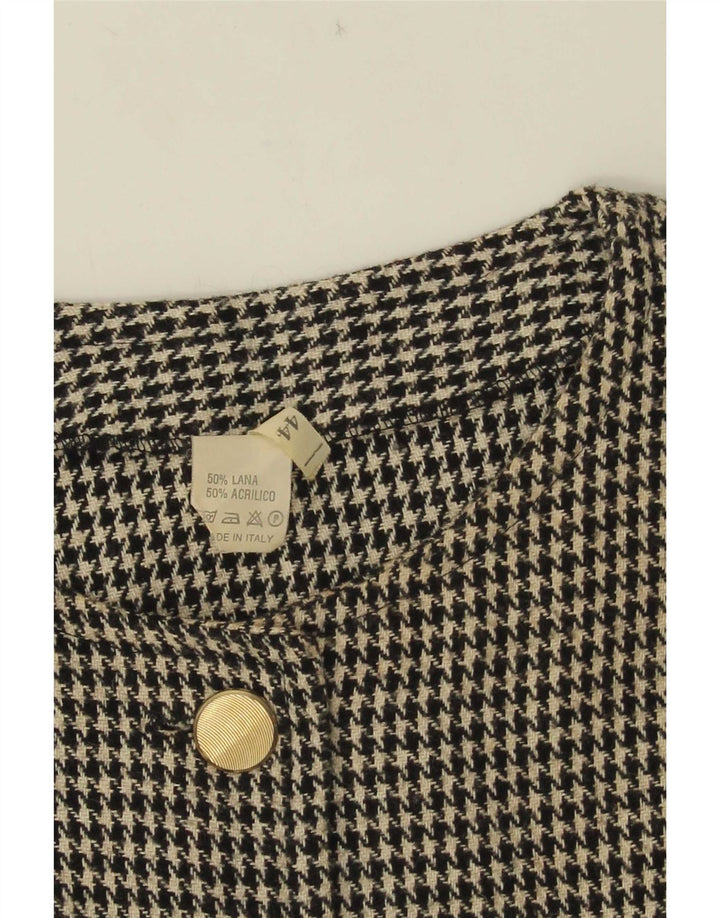 Vintage skraćena ženska jakna s 5 gumba IT 44, srednje crna houndstooth