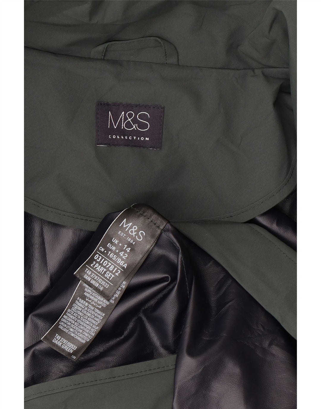 Marks & Spencer ženski baloner s kapuljačom UK 14 veliki zeleni poliester