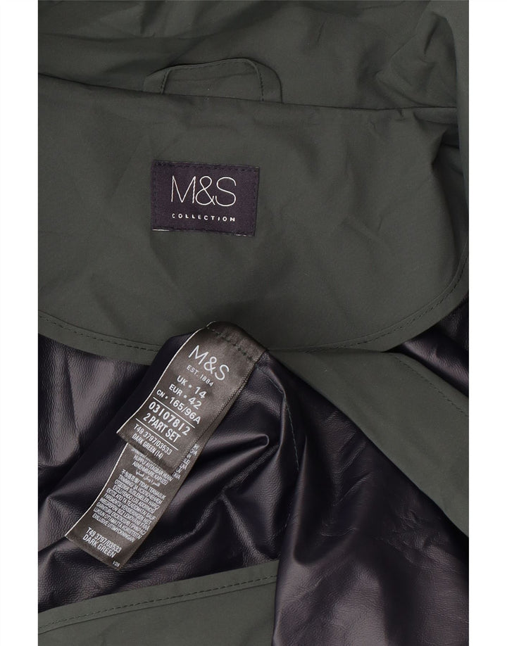 Marks & Spencer ženski baloner s kapuljačom UK 14 veliki zeleni poliester