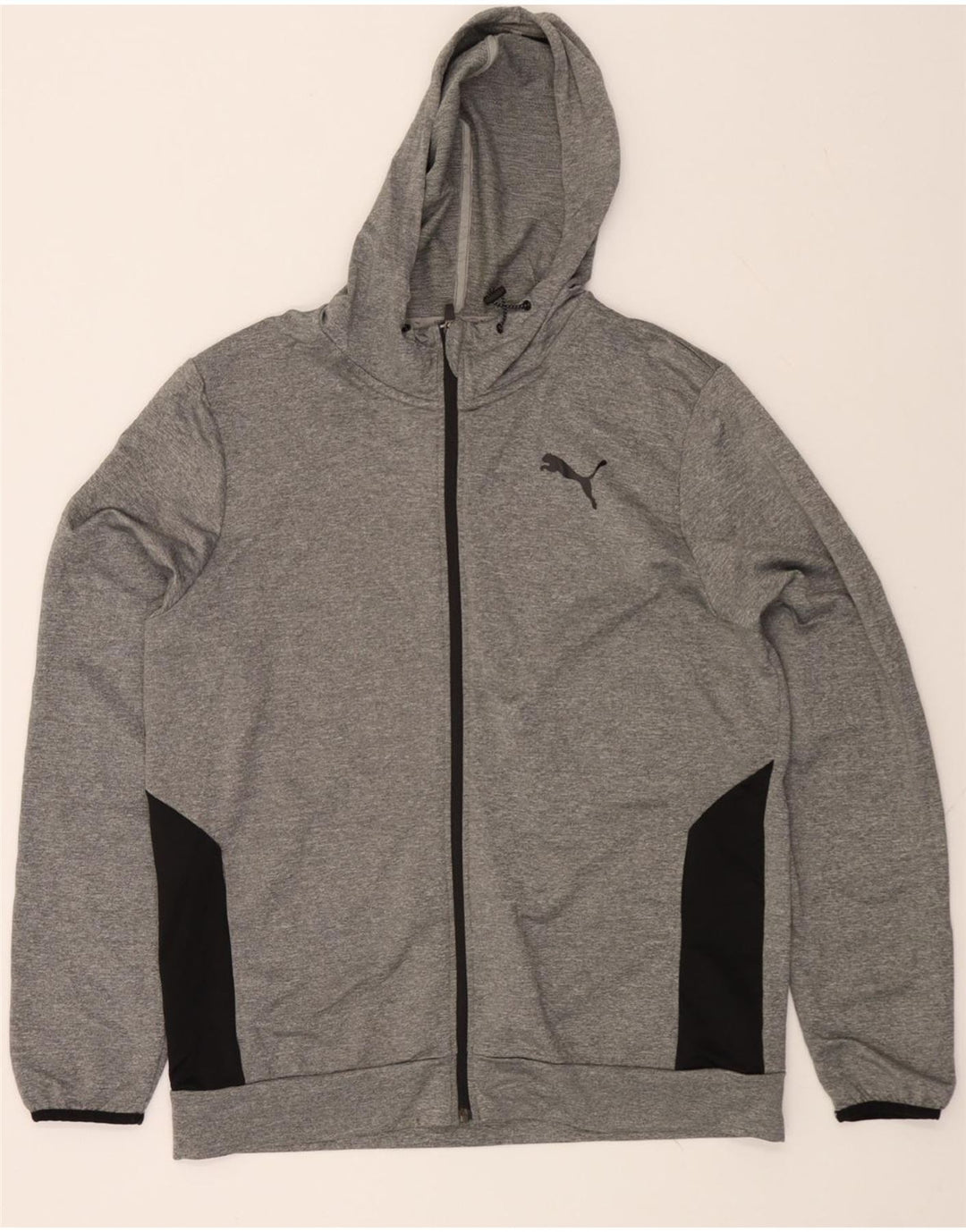 PUMA Mens Zip Hoodie Sweater Large Grey Polyester Vintage Puma and Second-Hand Puma from Messina Hembry 