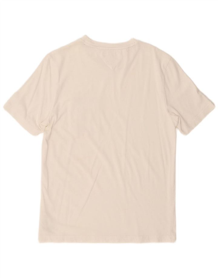 TOMMY HILFIGER Mens Graphic T-Shirt Top Medium White Cotton
