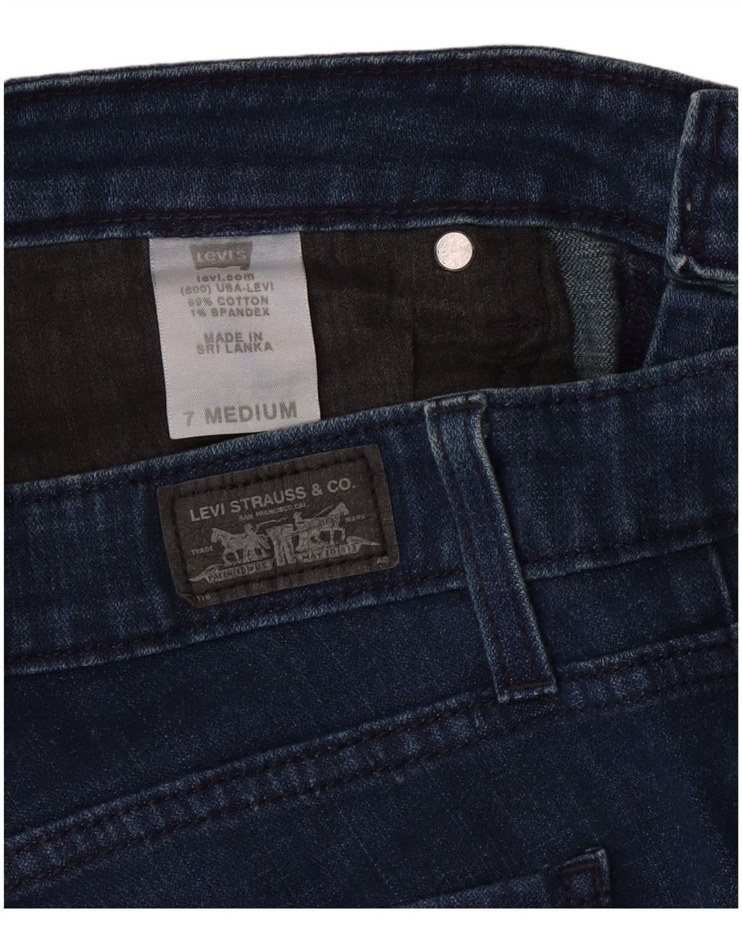 Levi's ženske 524 super niske uske traperice US 7 srednje W32 L31 plavi pamuk