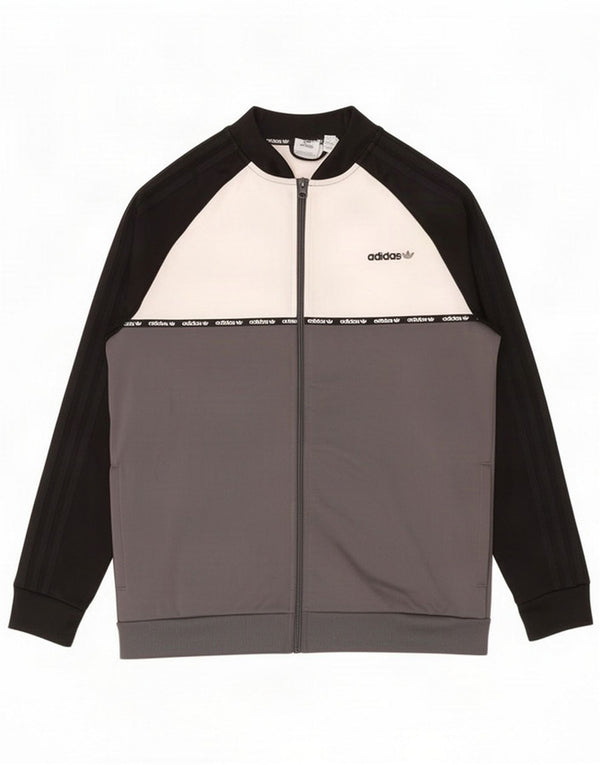 Adidas Boys Tracksuit Top Jacket 15-16 Years Multicoloured Colourblock