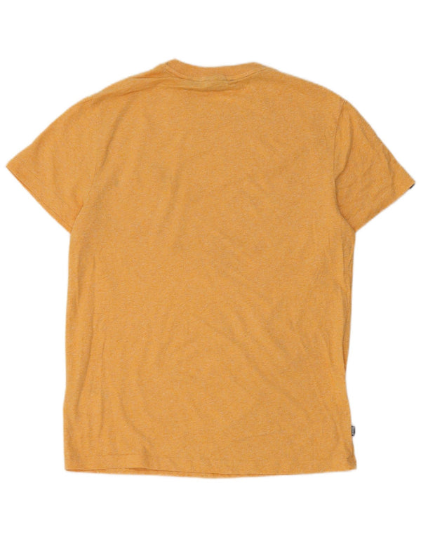 Superdry Mens T-Shirt Top Large Yellow Flecked Cotton