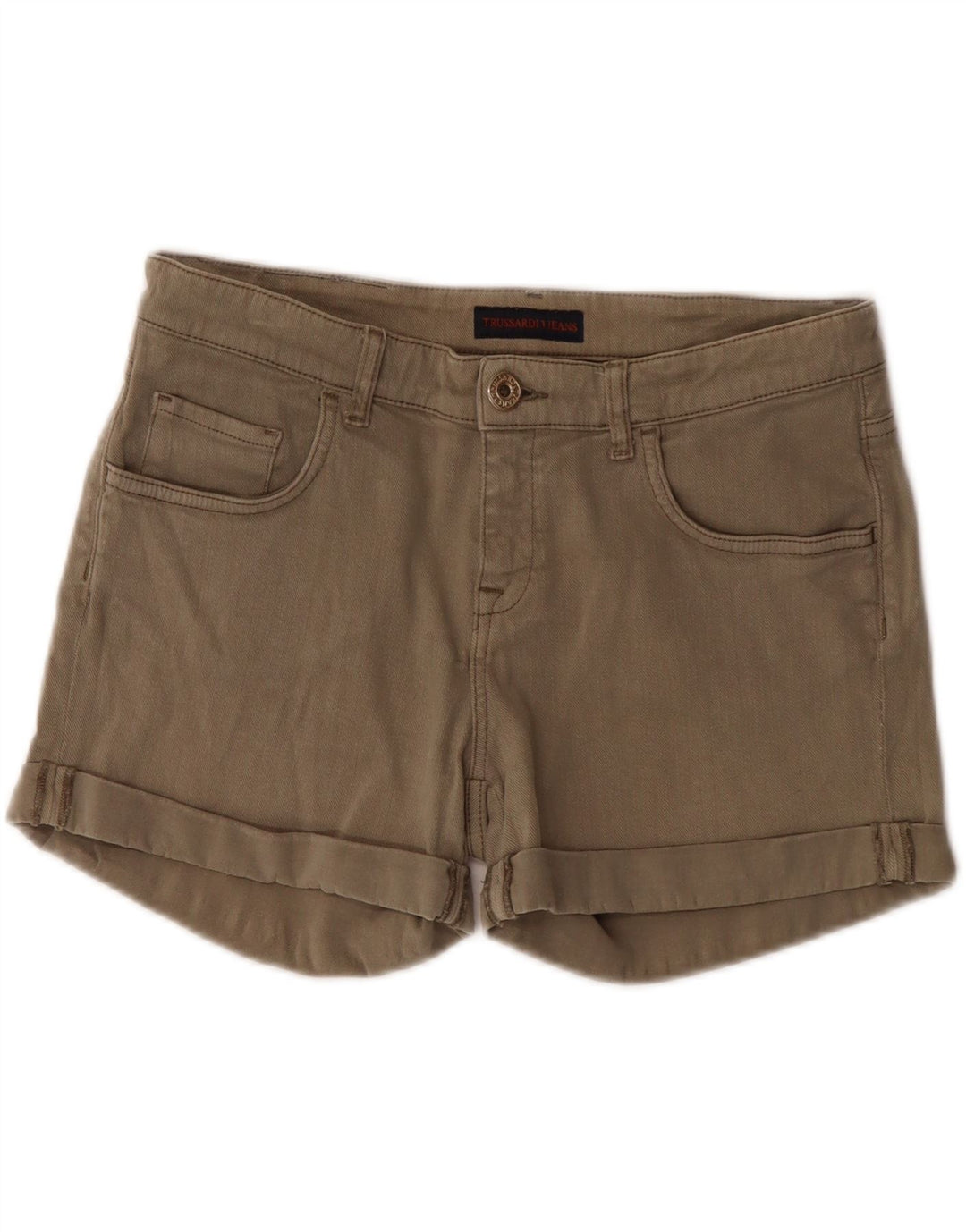 TRUSSARDI Womens Denim Shorts W29 Medium  Khaki Cotton Vintage Trussardi and Second-Hand Trussardi from Messina Hembry 