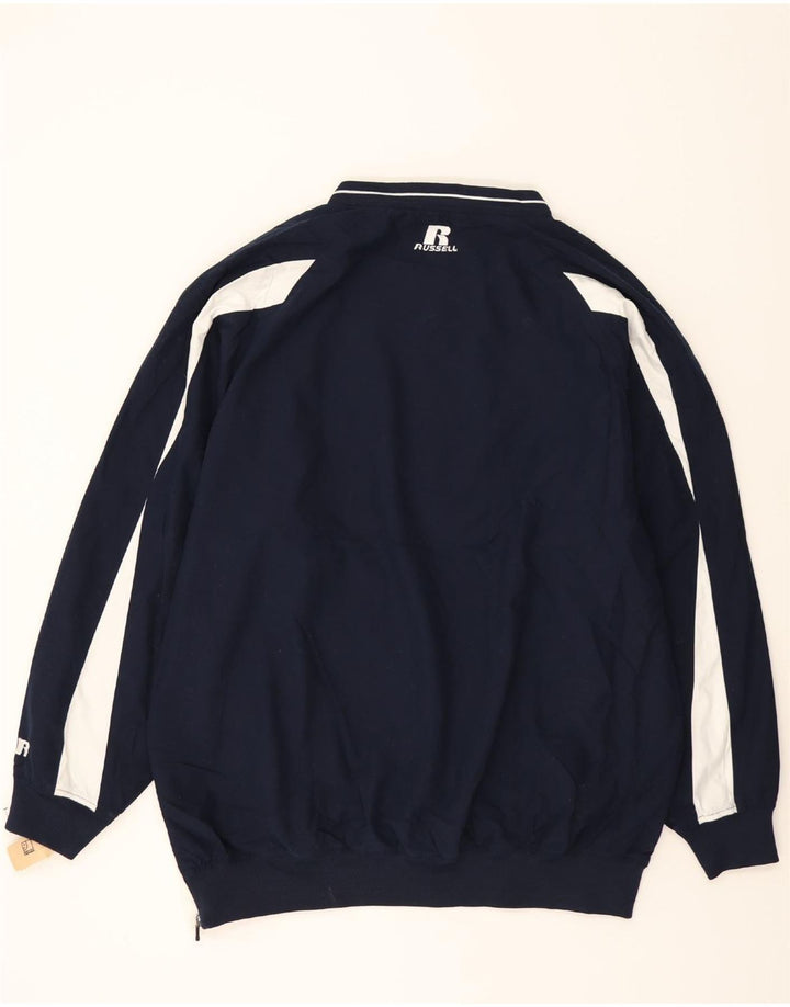 RUSSELL ATHLETIC Mens Pullover Tracksuit Top XL Navy Blue Colourblock Vintage Russell Athletic and Second-Hand Russell Athletic from Messina Hembry 