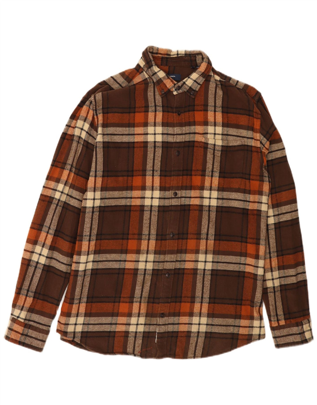 JACK & JONES Muška flanelska košulja XL, smeđi karirani pamuk
