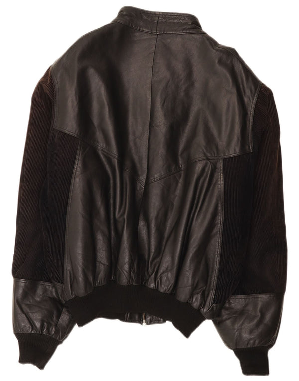 Vintage muška bomber kožna jakna IT 52 XL crna