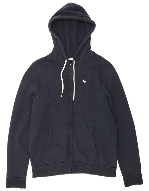 Abercrombie & Fitch muški pulover s kapuljačom s patentnim zatvaračem 2XL tamnoplavi pamuk