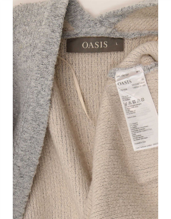 Oasis ženski prekomjerni otvoreni kardigan pulover UK 16 veliki sivi akril