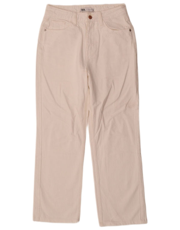 Zara Womens High Rise Straight Jeans EU 36 XS W26 L26 White