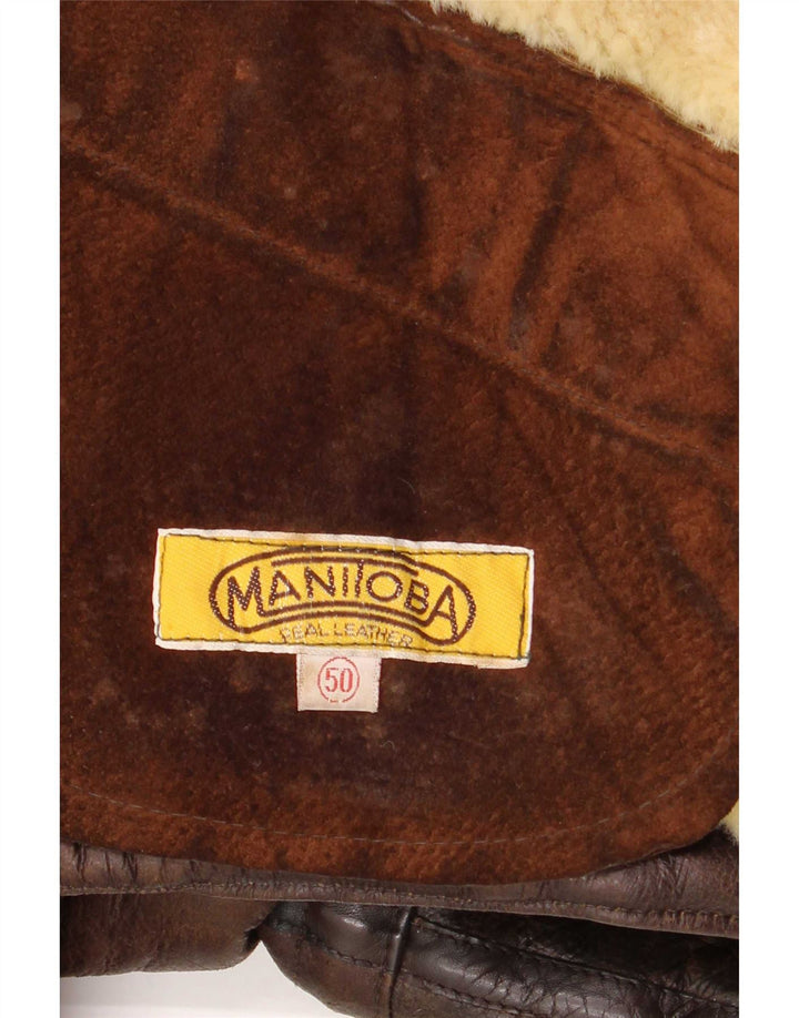 Vintage muški ovčji kaput IT 50 Large smeđa koža