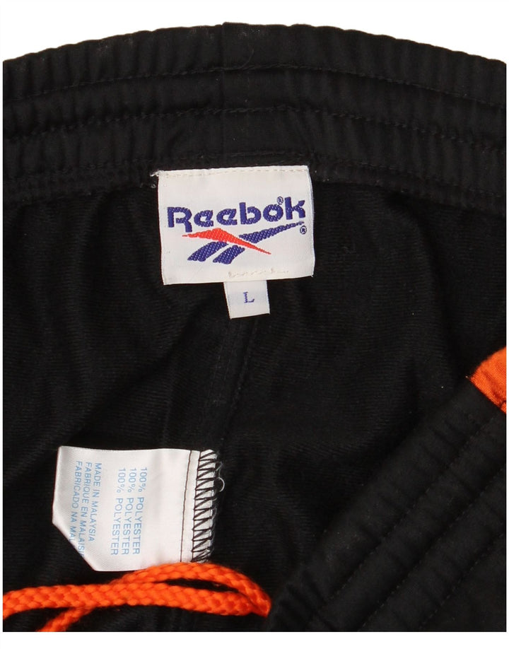 Reebok muške hlače za trenirku velike crne boje od poliestera