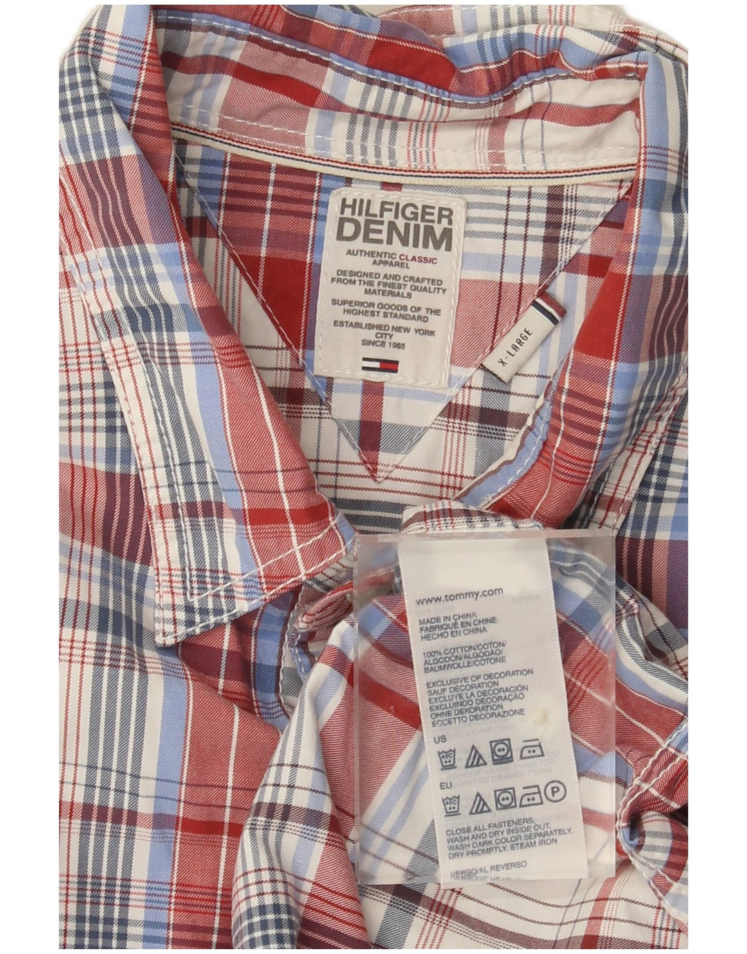 Tommy Hilfiger muška uska košulja XL šareni karirani pamuk