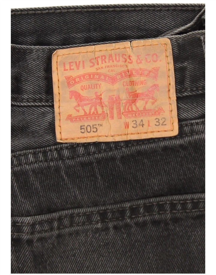 Levi's muške 505 ravne traperice W34 L32 sivi pamuk
