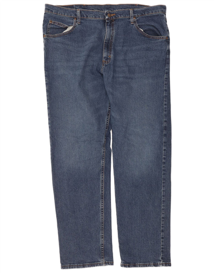 Wrangler muške ravne traperice W38 L32 plavi pamuk